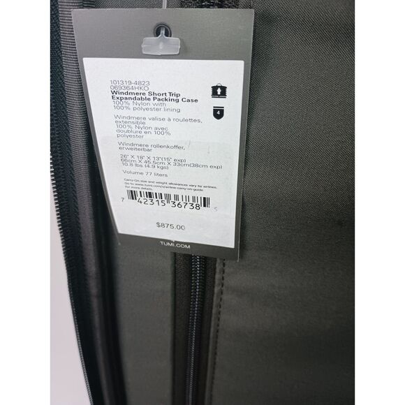 Tumi Fremont 26-Inch Windmere Trip Expandable Packing Suitcase Hickory 69364 - Picture 10 of 10